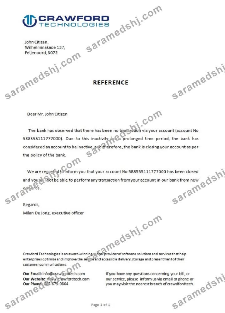 Netherlands_Crawford bank_closure reference